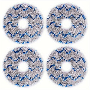 Vier weiss-blaue Reinigungstücher für Staubsauger