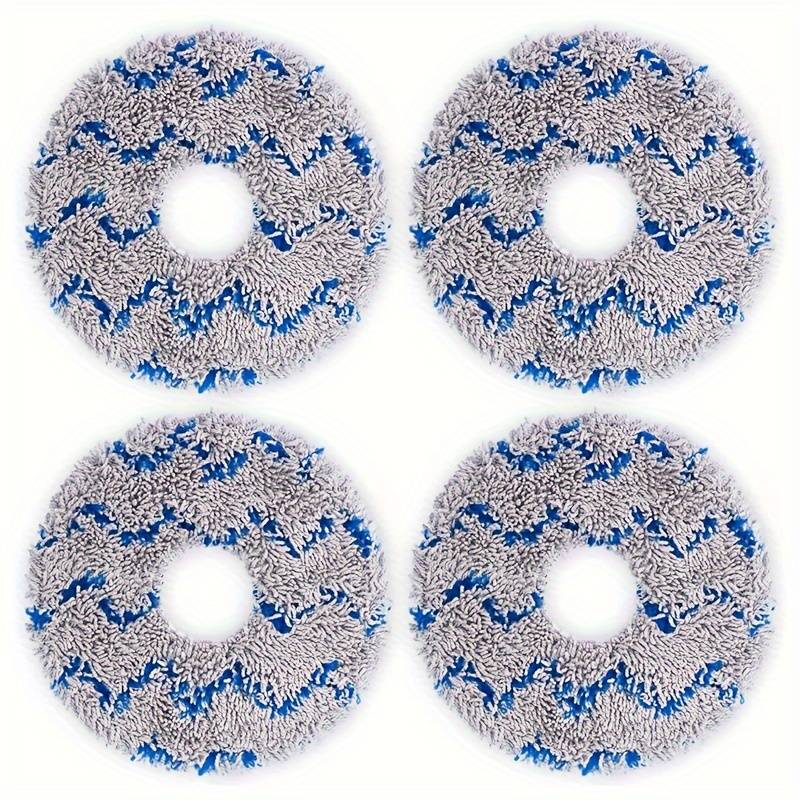 Vier weiss-blaue Reinigungstücher für Staubsauger
