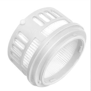 Weisser Staubsaugfilter von der Seite