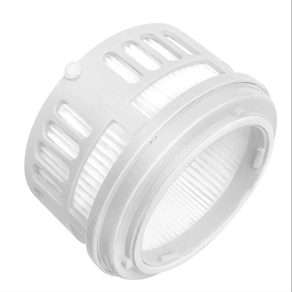 Weisser Staubsaugfilter von der Seite