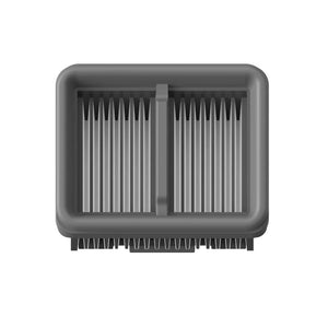 Grau-weisser Staubsaugerfilter von hinten