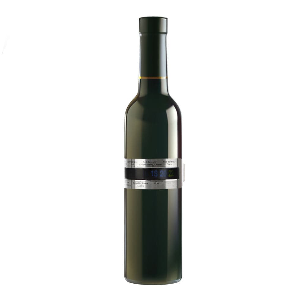 Silbernes Wein-Thermometer mit Anwendungsbeispiel