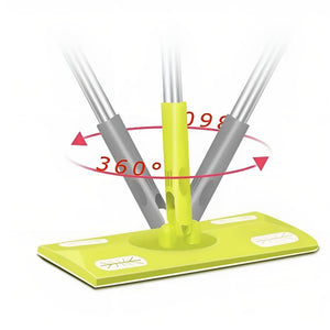 Gelber Flachwischer mit silberner, beweglicher Stange