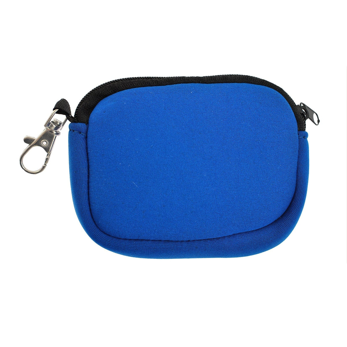 Blaues Neopren Etui mit schwarzem Reissverschluss