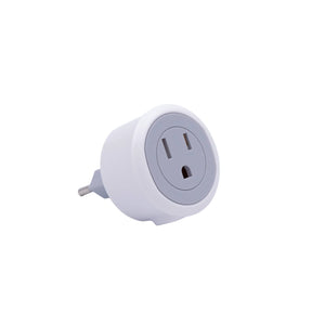 Weisser US-zu-CH Steckdosenadapter von vorne
