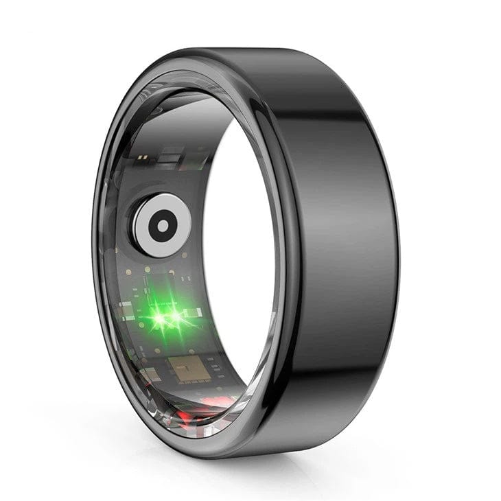 Schwarzer Smart Ring von innen mit transparenter Innenwand
