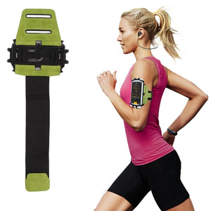 Grün-schwarzes Smartphone Armband mit Anwendungsbeispiel