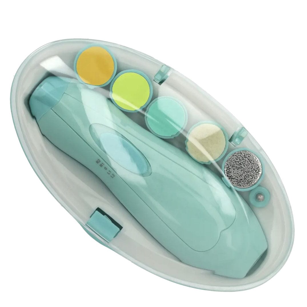 Türkises Baby Nagelpflege-Set mit Transparenter, aufklappbarer Oberseite