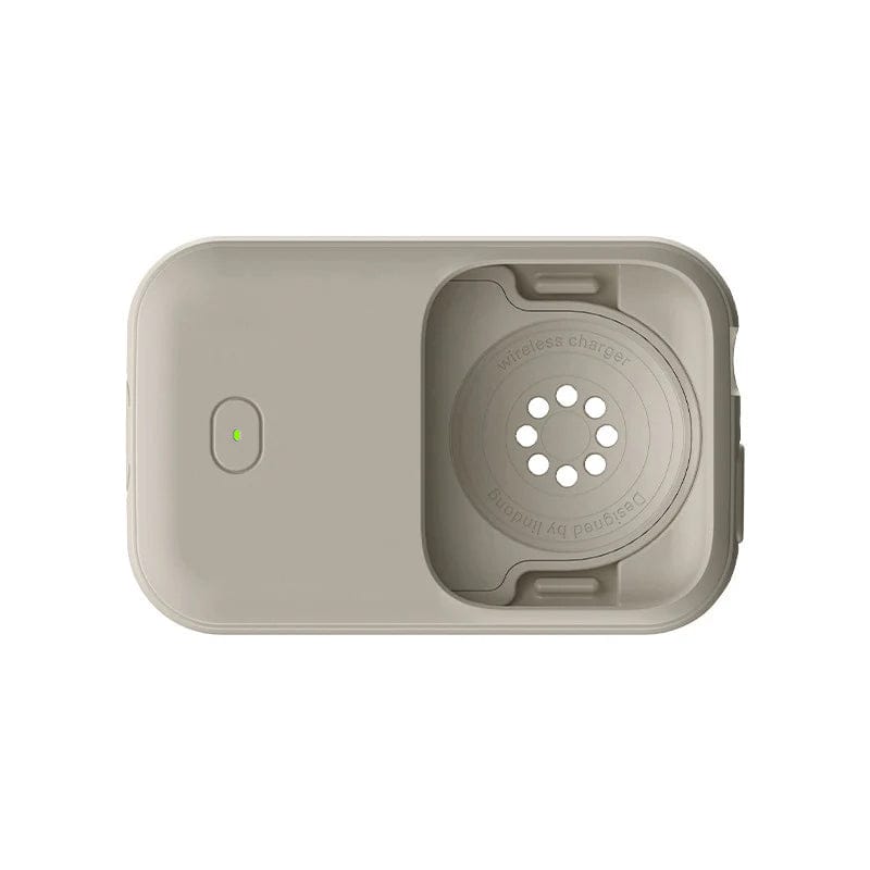 Beige Powerbank für Apple Watch von oben