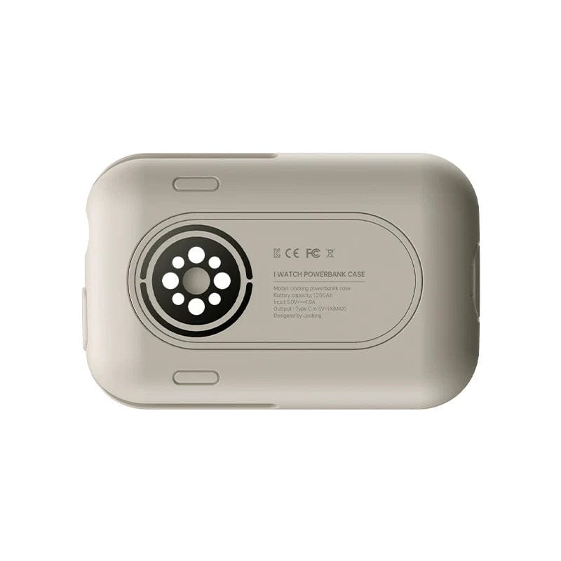 Beige Powerbank für Apple Watch von unten
