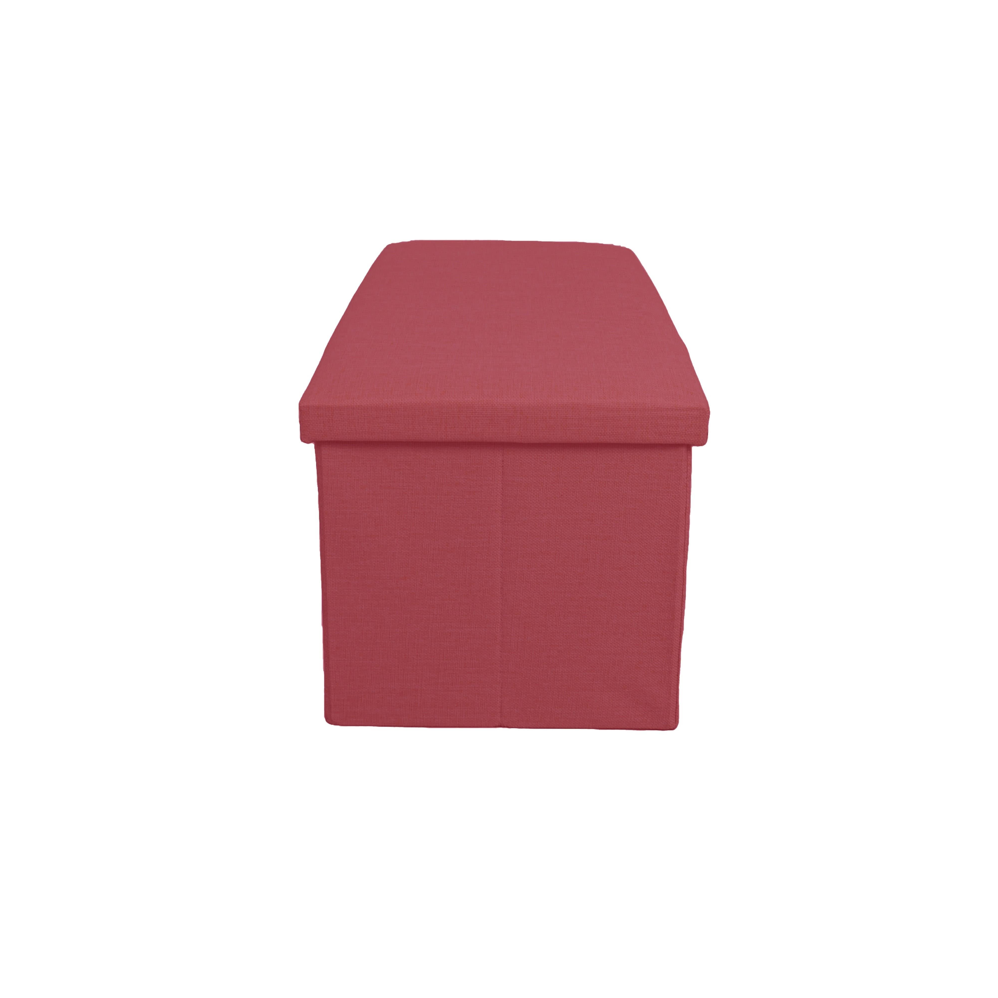Rote Stoffbank von der Seite