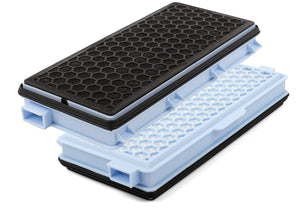 Blau-schwarze Staubsaugfilter für Miele