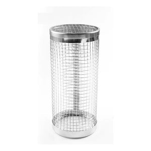 Silberner, Zylinderförmiger Grillkorb