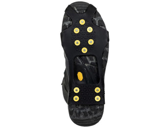 Antirutsch Schuhspikes in einem Anwendungsbeispiel von unten