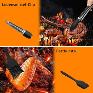 Airfryer Zubehör-Set mit Fettbürste und Zange in einem Anwendungsbeispiel