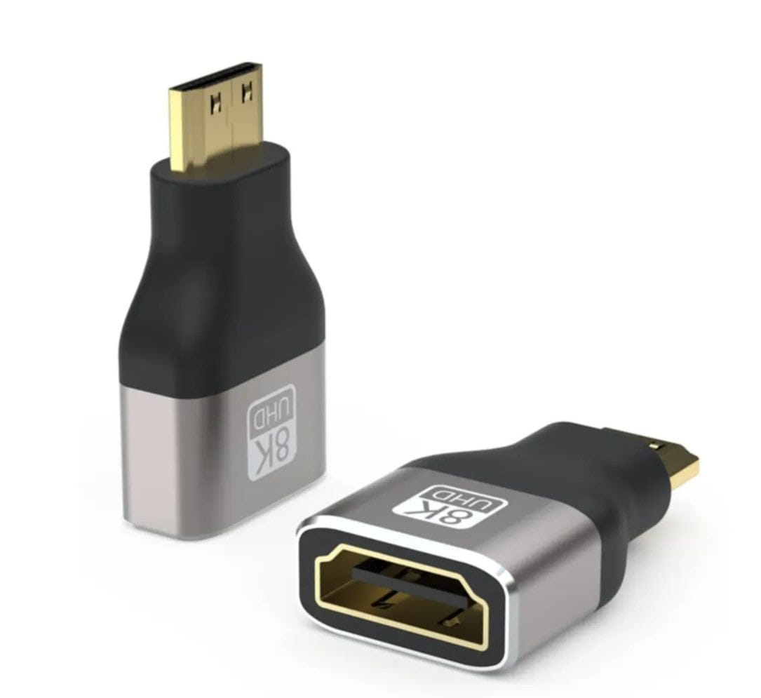 Schwarz-silberner Mini HDMI zu HDMI Adapter