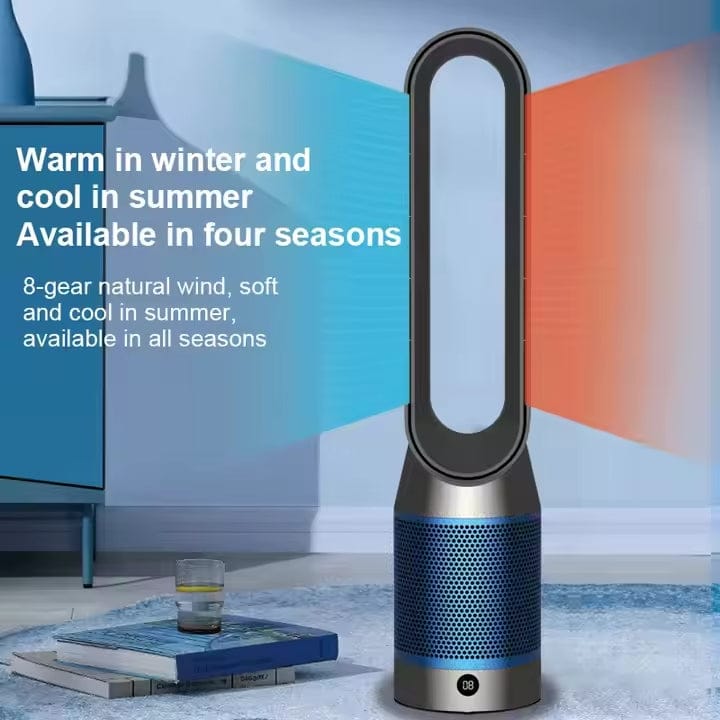 Blau-silberner Turmventilator mit Produktdetails