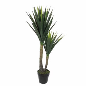 Kunst Yucca Palme mit schwarzem Topf