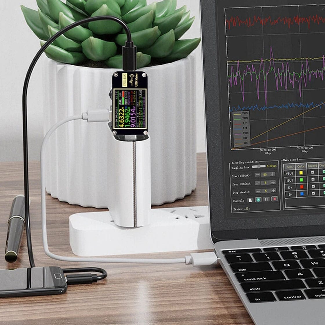 USB Multimeter in einem Anwendungsbeispiel