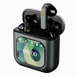 Schwarze Bluetooth Kopfhörer mit Display