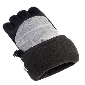 Grau-schwarze, beheizbare Handschuhe mit schwarzem Innenstoff