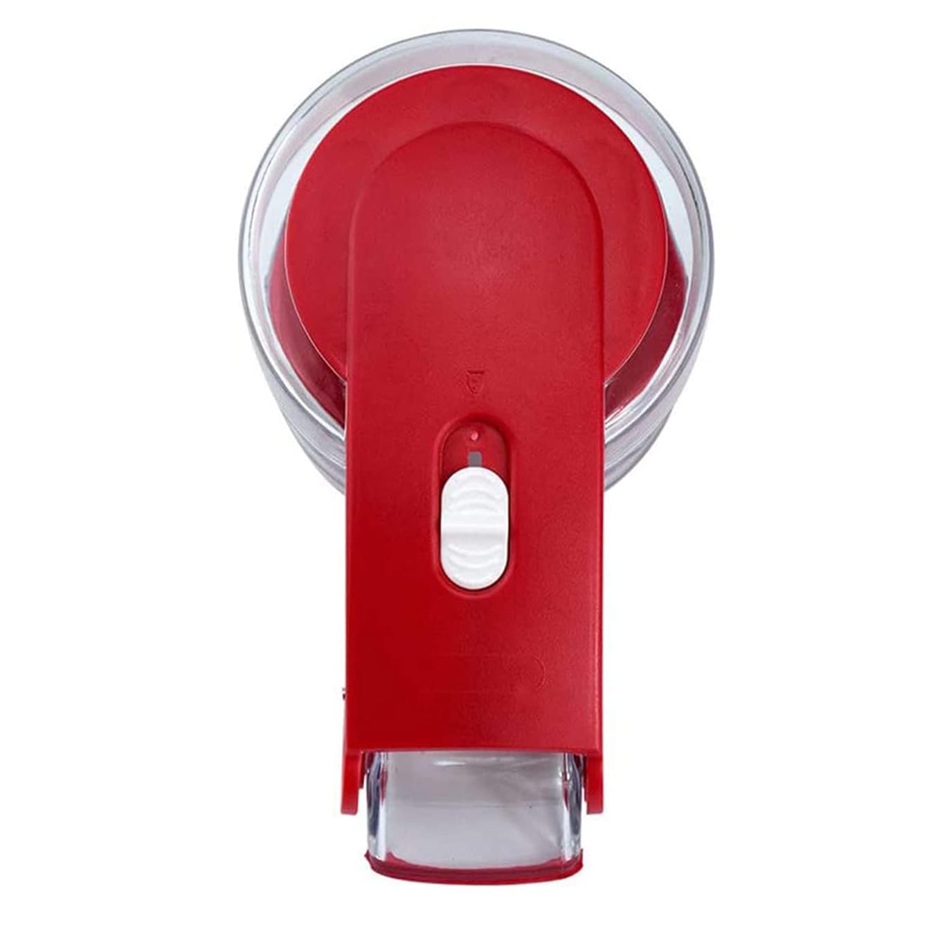 Transparenter, roter Kirschenentkerner von oben