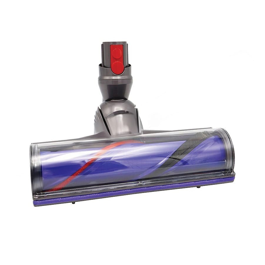 Transparenter, grauer Motorkopf für Dyson-Staubsauger mit lila Bürste