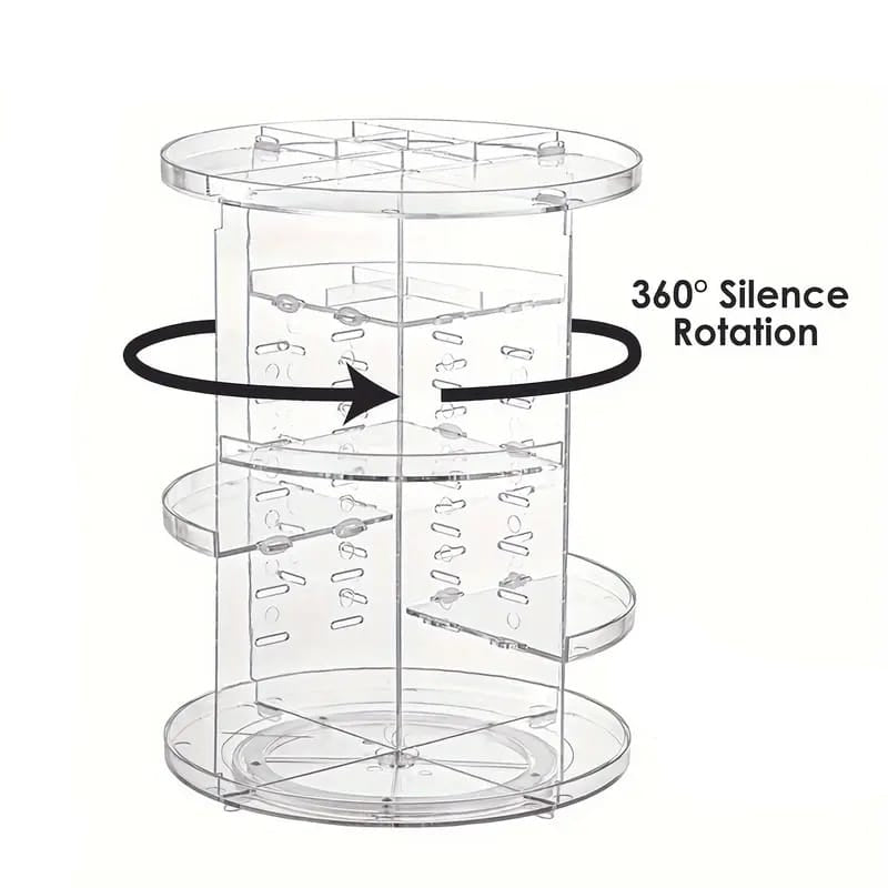 Transparenter, drehbarer Make-Up Organizer