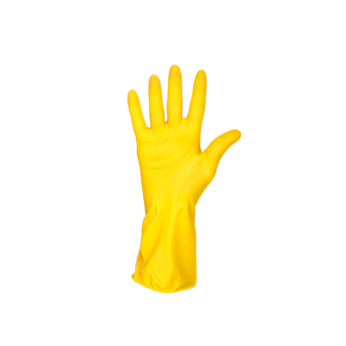 Gelbe Gummihandschuhe von oben
