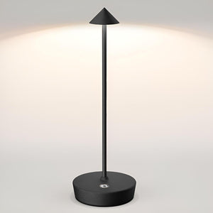 Schwarze LED-Tischlampe  von vorne