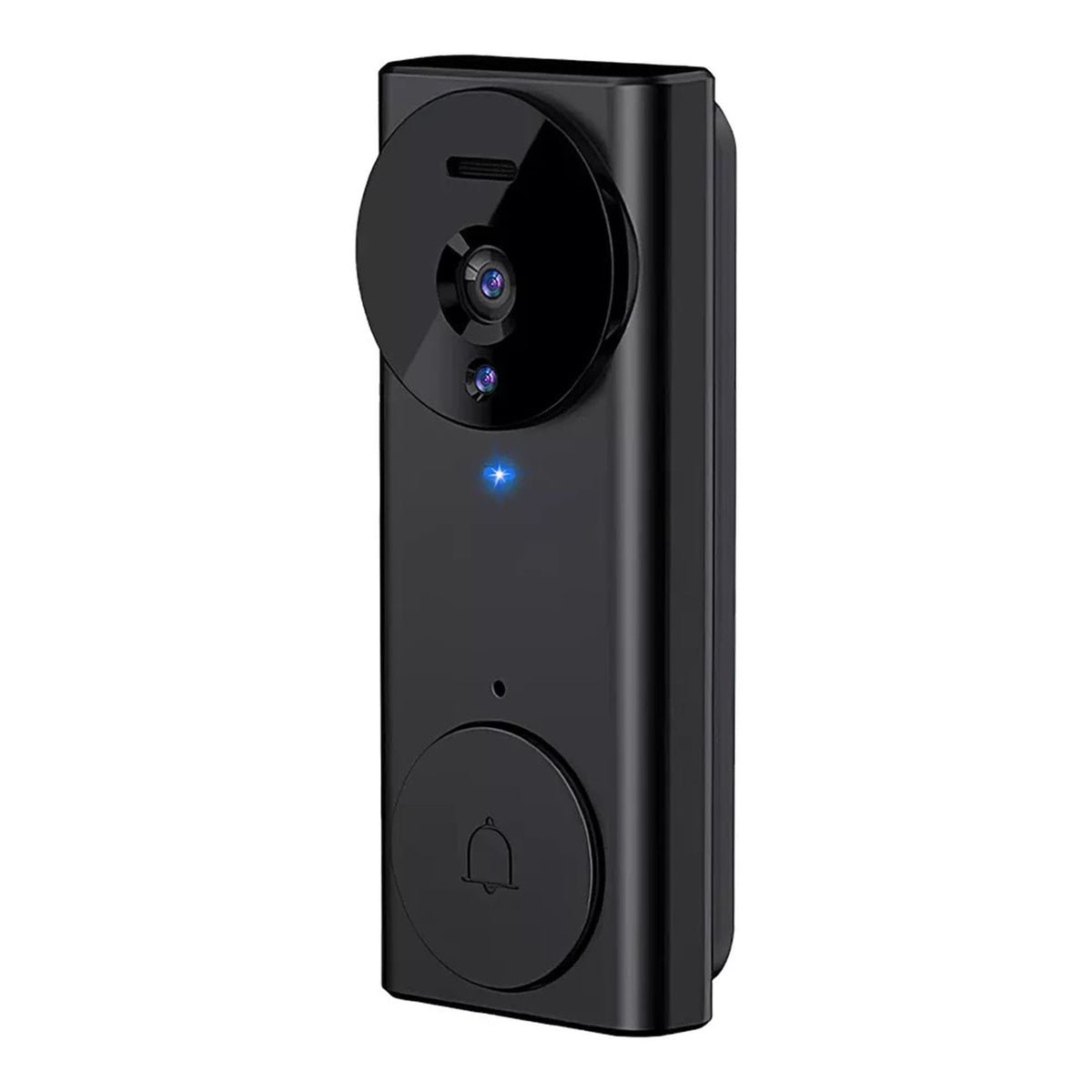 Schwarze, digitale Türklingel mit Kamera