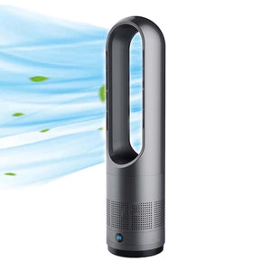 Grauer Turmventilator in Form eines Ovals in einem Anwendungsbeispiel