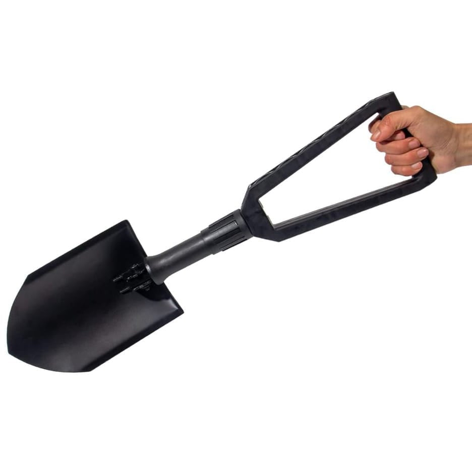 Ausgeklappter, handgehaltener Klappspaten