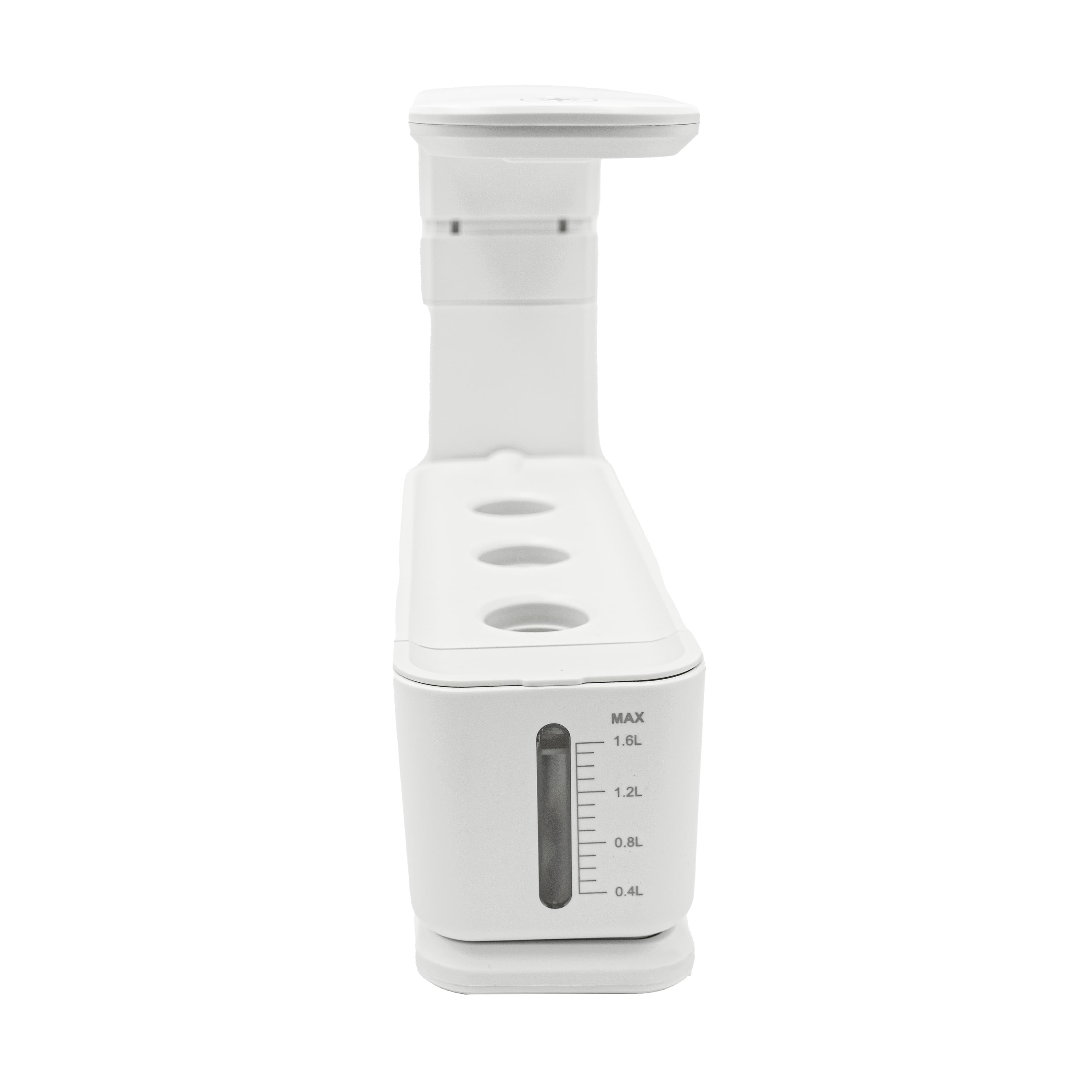Weisser Indoor-Mini Garten von vorne mit Wasseranzeige