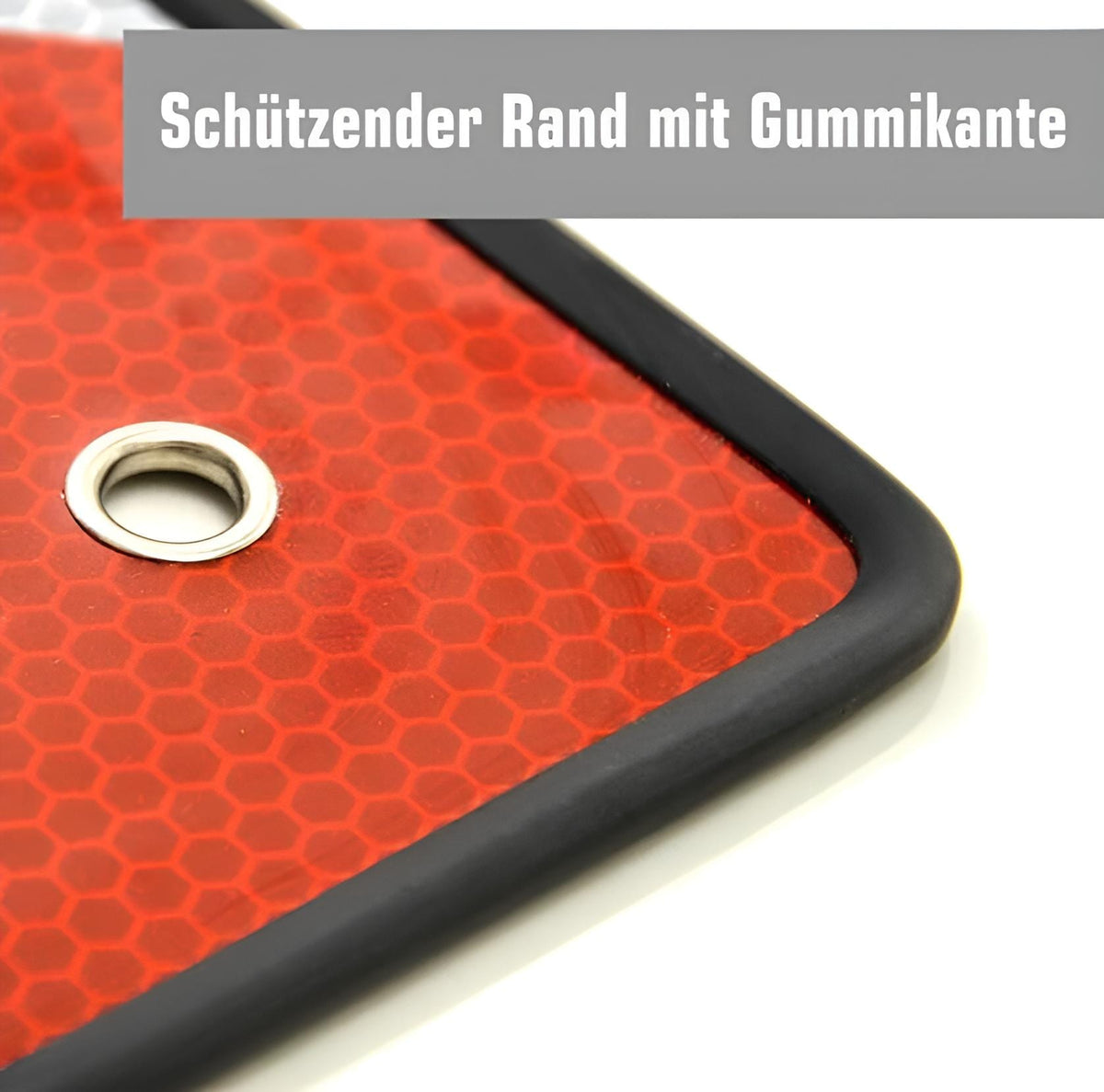 Herangezoomtes Bild an den schwarzen Gummi-Schutzrand