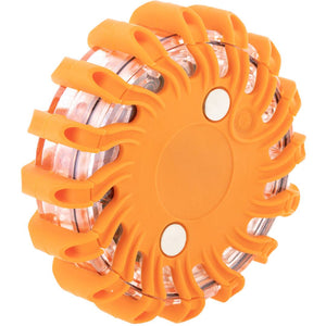 Orangene LED-Warnblinkleuchte von der Seite