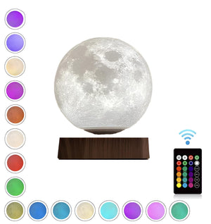 Schwebender Smart-Moon mit Holz-Plattform, einer Fernbedienung und allen einstellbaren Farben