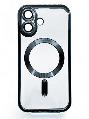 Transparente iPhone-Hülle mit schwarzer Umrandung für das iPhone 16 Plus
