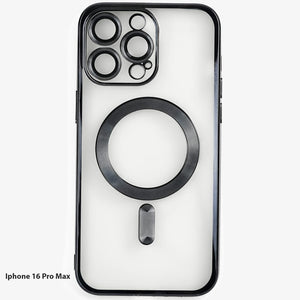 Transparente iPhone-Hülle mit schwarzer Umrandung für das iPhone 16 Pro Max