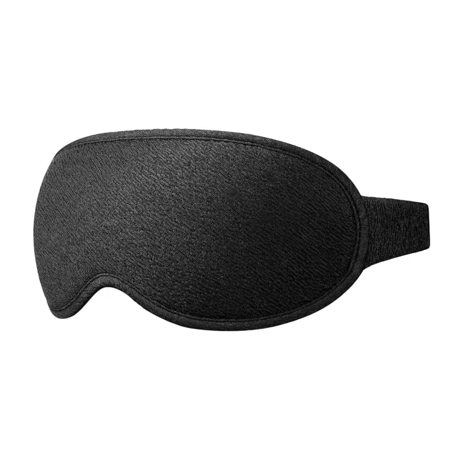 Gepolsterte, schwarze Schlafmaske von vorne