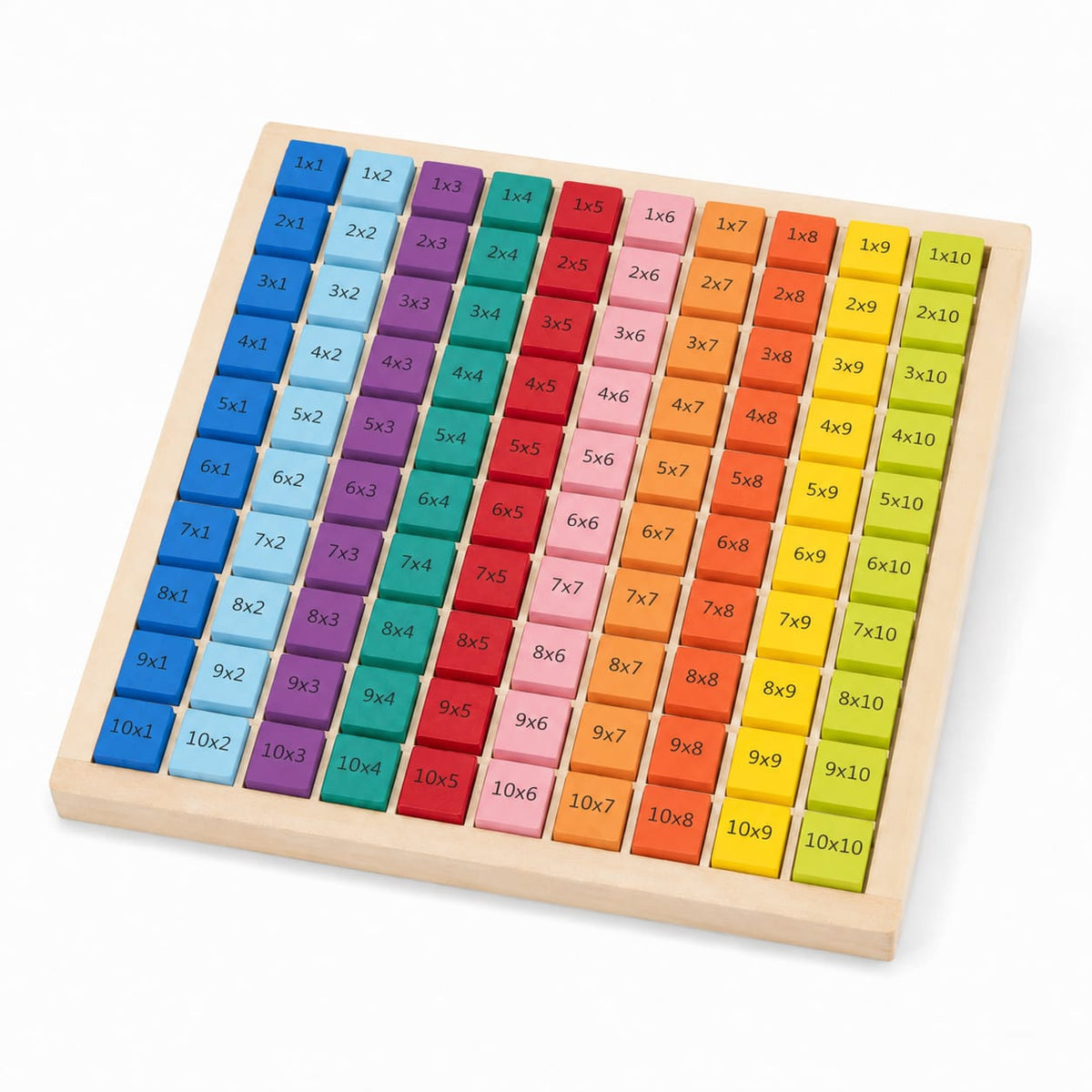 Multiplikationstabelle aus Holz – 1x1 bis 10x10, für Schule & Unterricht, Lernhilfsmittel