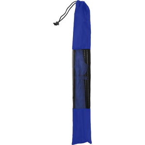 Schwarze Stange und Blauer Sonnenschirm im blau-schwarzem Tragbeutel