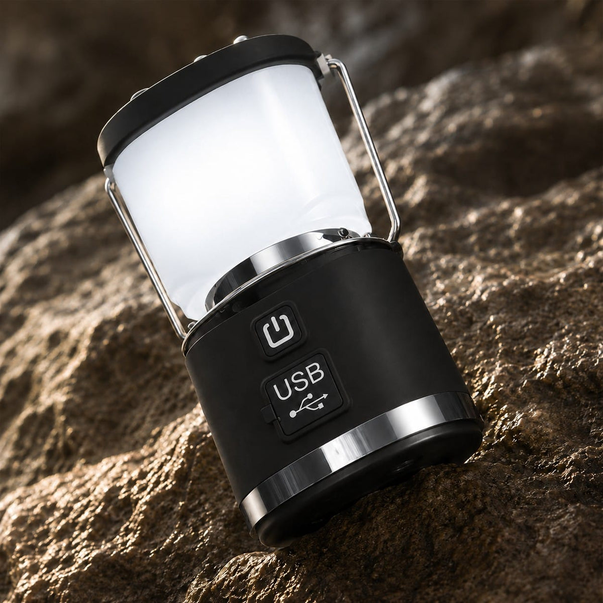 LED Camping-Laterne – 12,5 x 6,3 cm, 3 Lichtmodi, USB-C aufladbar – Ansicht 3