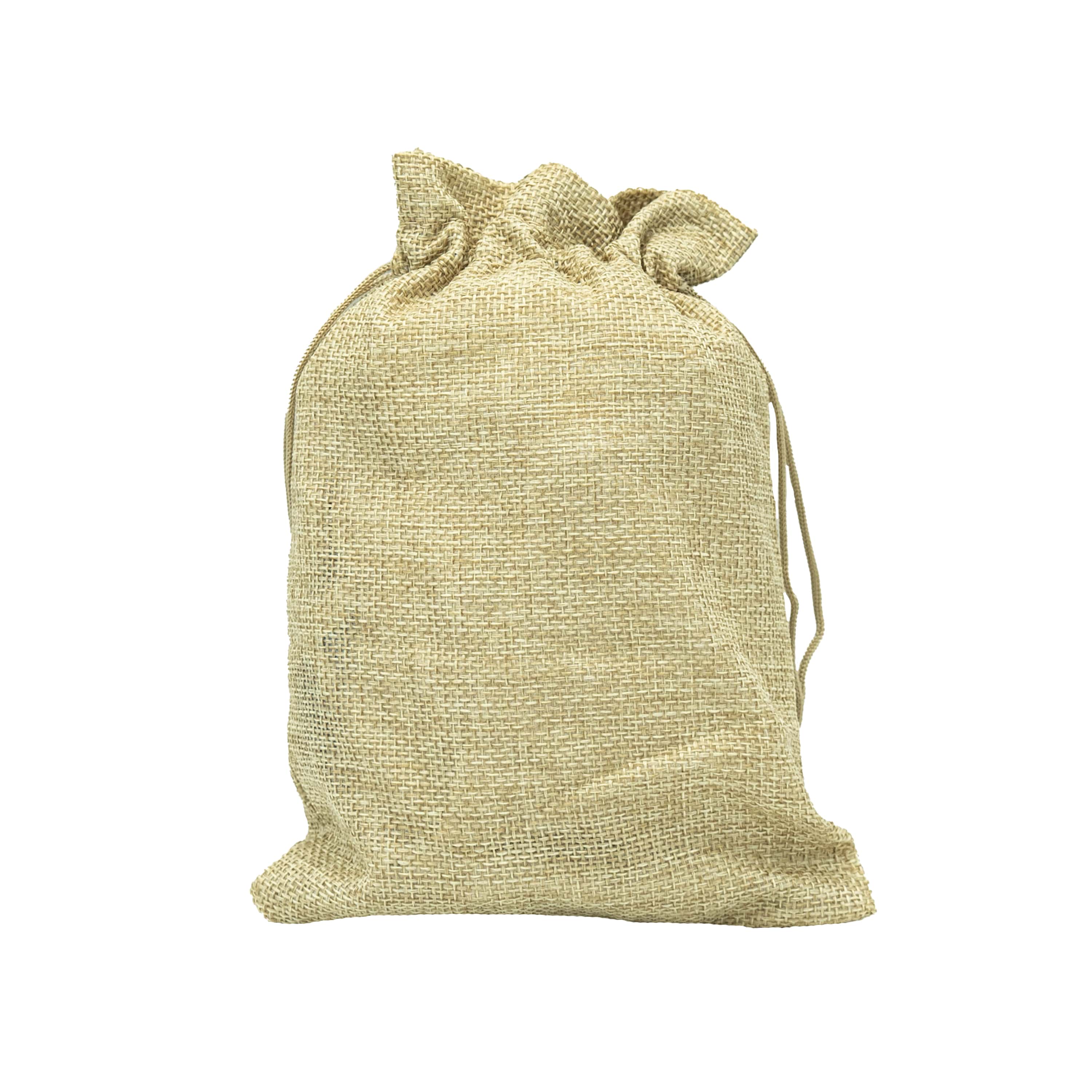 Beiger Stoffsack mit zu-zieh-Verschluss