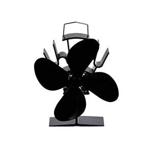Schwarzer Ofenventilator von vorne