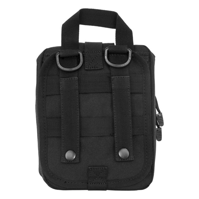 Schwarzes Survivalkit mit Reissverschluss von hinten