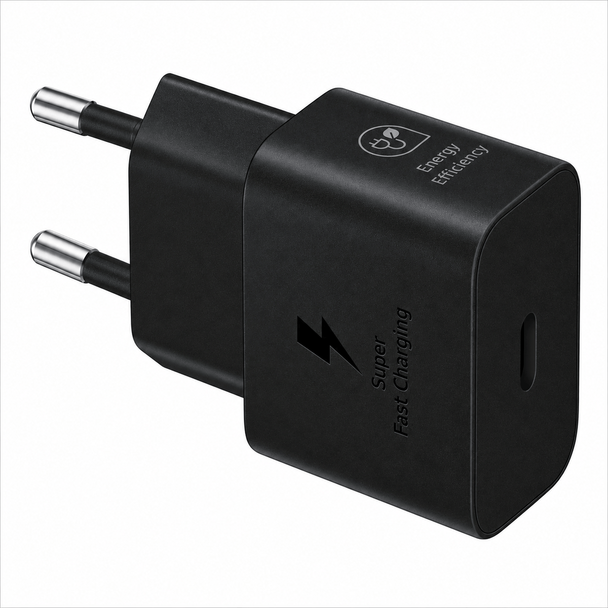 Schwarzer Stecker für CH-Steckdosen mit USB-C Anschluss