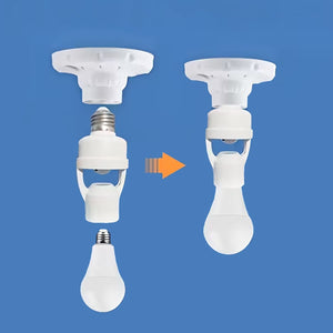 Weisse Lampe mit Bewegungsmelder in Anbring-Beispiel