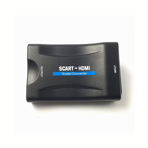 Schwarzer Scart zu HDMI Adapter von oben