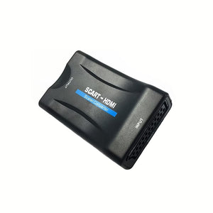 Schwarzer Scart zu HDMI Adapter von der Scart Seite